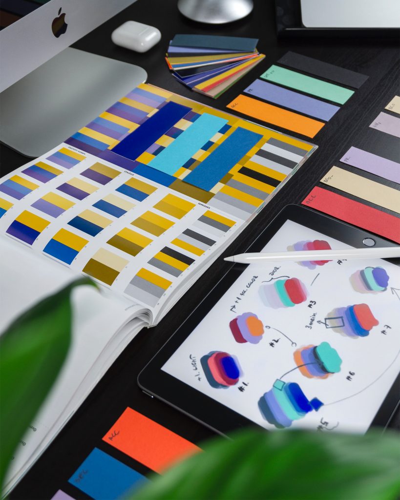 podcast cover graphic design color palettes