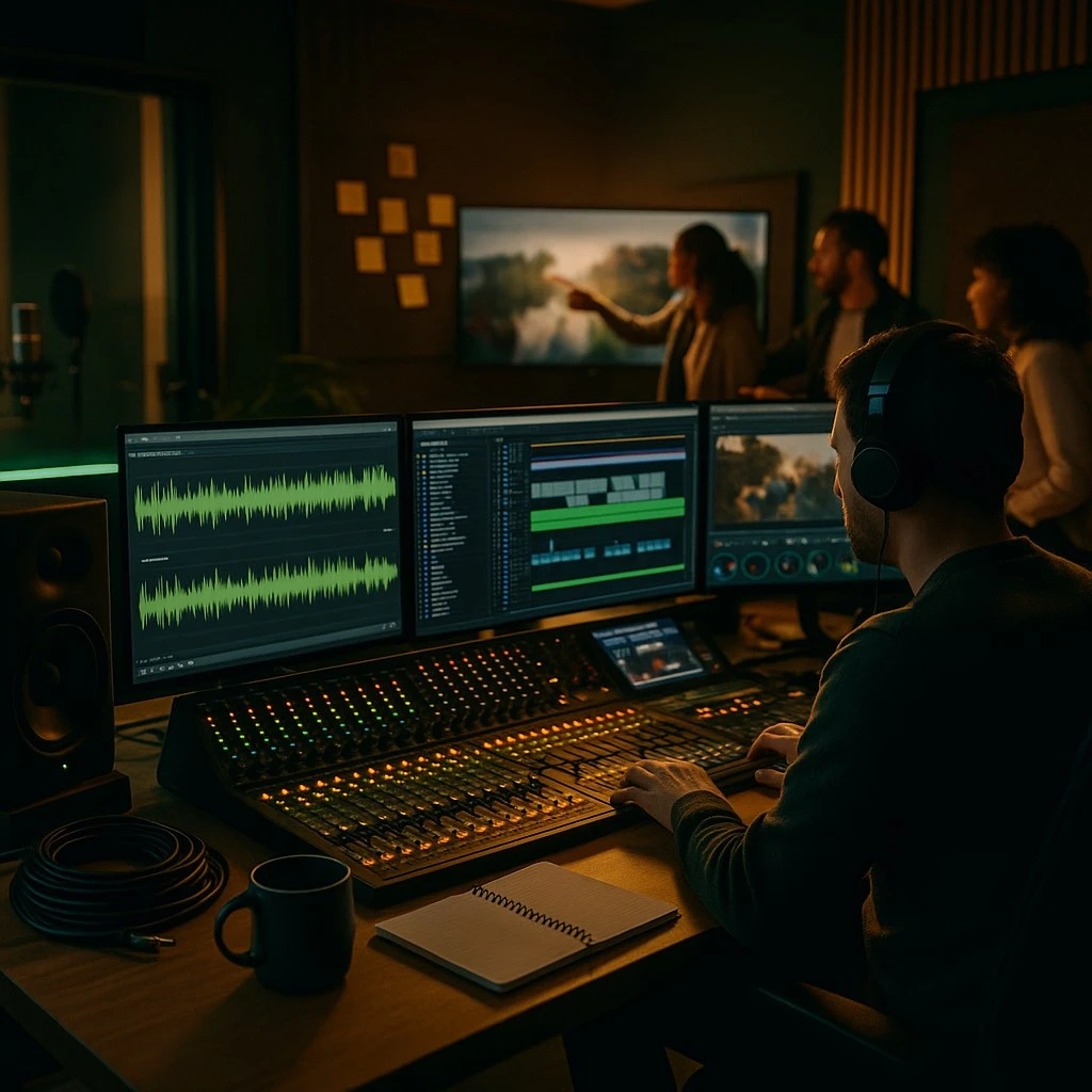 Audio and video production workspace